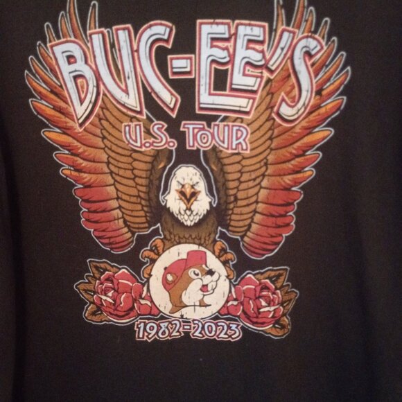 Buc-Ee's WORLD TOUR T-Shirt 1982-2023 Size LG, 100% Cotton, Black - Picture 2 of 5